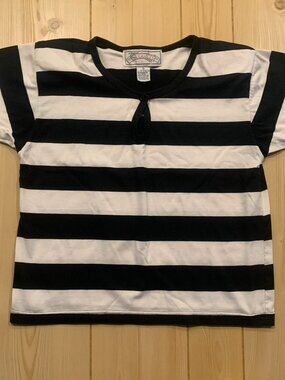 Vintage 90s Nuggets Black & White Striped Shoulder Pads Casual Retro T-Shirt M